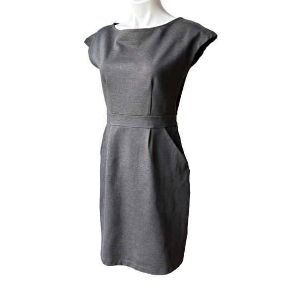 Quince Ultra-Stretch Ponte Cap Sleeve Dress in Grey, Sz M - Picture 5 of 15